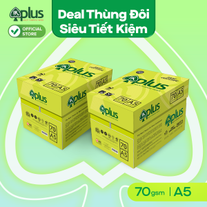 Combo 2 Thùng giấy IK PLUS A5 70gsm - Giấy photo giấy vẽ - Hàng chính hãng (10 reams)