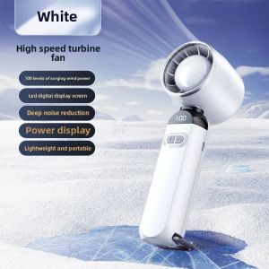 Handheld Fan with 100-Level Surging Wind Power & LED Digital Display - Lightweight & Portable