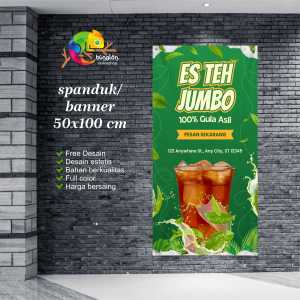 Cetak Spanduk Banner es teh jumbo gula asli