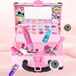 KSL Children Makeup Set Girl Real Makeup Palette Washable Cosmetics Kit Little Girls Toy Non Toxic Cosmetics Play Set