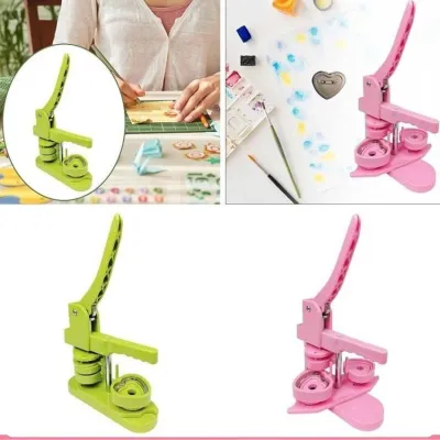 Heart Button Maker Machine DIY Gift No assembly required Badge Press Machine with 100 PCS Heart Badge Making Supplies & Heart Cutter 心形纽扣制作机DIY礼物套装，免组装设计，徽章压制机附赠100件心形徽章制作材料及心形切割器