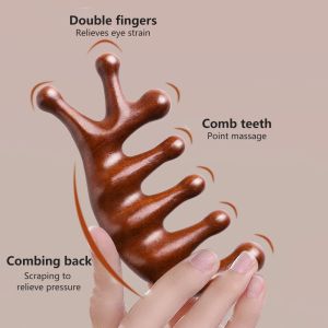 【BUY 1 Take 1】Sandalwood Massage Comb Dredge Meridian Relax the shoulder Treatment Hair Loss Anti-static Wide Tooth Comb