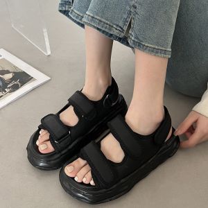 [Free Shipping] 2026 Summer New Korean Style Versatile Student Sports Beach Sandals WomenS Thick-Soled Roman Soft-Soled Sandals WomenS