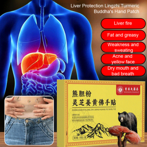 Liver Detox Patch Bear Bile Ganoderma Turmeric Formula Night Shift Overtime Liver Protection Plaster Herbal Body Detox Stickers