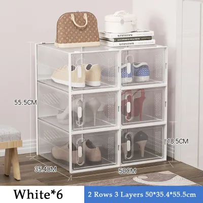 32pcs Foldable Shoe Box Transparent Shoe Rack Organizer Stackable Space Saving Shoe Storage Box Shoe Organisers