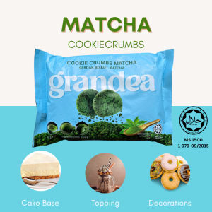 Grandea Cookie Crumbs Matcha 454g | Serdak Biskut Matcha | Halal Certified
