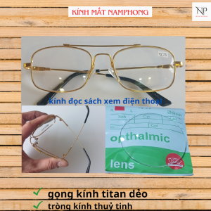 kính lão thị viễn thị  [Gọng dẻo titan tròng thuỷ tinh] kính đọc sách xem điện thoại đi đường  dành cho người già trên 40 tuổi đủ số từ +0.50- +4.00