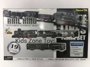 Mainan Anak Kereta Api Elektrik / Kereta Rail King Lokomotif 19 Pcs