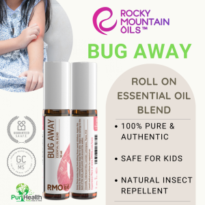 RMO BUG AWAY - Rocky Mountain Oils RMO Kids Line Bug Away Roll On Essential Oil Blend *100% Pure & Natural* Kid Safe Aromatherapy Oil Natural Insect Repellent - 10ml *S.A.A.F.E. Promise*