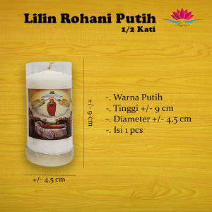 Lilin Rohani / Lilin Doa / Lilin Sembahyang Putih 1/2 Kati