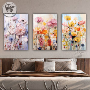 3 Pcs/set Flower Aesthetics Mural Decoration Bohemian Display Scene Art Living Room Decoration