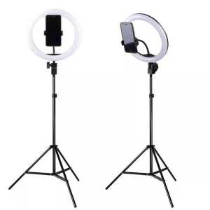 Lampu Halo Ring Light 120 LED Dimmable 10 Inch Lengkap Tripod | Tripod Ring Light Phone Holder Tripod Stand Hp | TaffSTUDIO QX-260