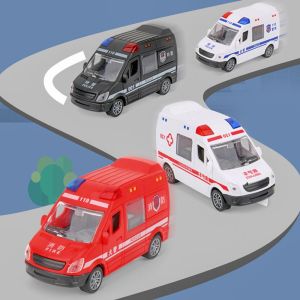 MP0Y Drop-resistant Openable Door Coasting Smooth Surface Police Car Fire Truck Ambulance Inertial Car Toy Car Model Children Boy Gift