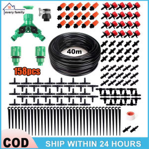 40M/158Pcs DIY Garden Micro Drip Irrigation System Automatic Plant Flower Watering Sprinker Kit