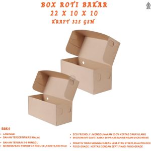 Box Roti Bakar Dus 22x10 Laminasi 325 Gsm (Isi 10 Pcs / B8K4)