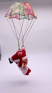 Funny Dancing Parachute Doll Toy with Music Electric Santa Clause Ornament Hanging Decor Children Christmas Gift
