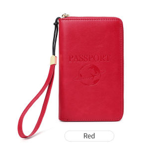 I know 2025 New RFID-Protected Long Zipper Passport Holder - Multi-functional Travel Document Organizer for Passports Tickets & Cards