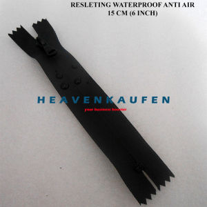 Resleting Zipper Waterproof Anti Air 15 cm Atau 6 inch Warna Hitam Harga Per Biji