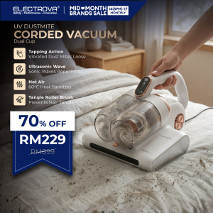 Electrova Corded Vacuum Cleaner with Dual Cup & Ultrasonic UV Mite Remover eSonic VacLife Series