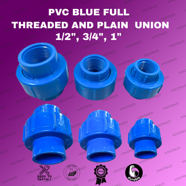 PVC Threaded and Plain Blue Full Union Fittings Wholesale Available ...