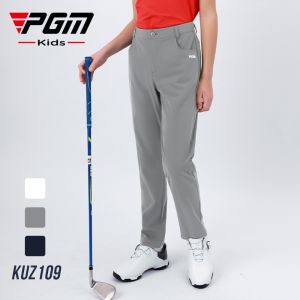 PGM Quick Dry Long Golf Pants for Boys Breathable Golfer Trousers Children High Elastic Sport Pants for Teenagers Fit Soft Sportswear Leisure Comfortable Kids Sports Apparel