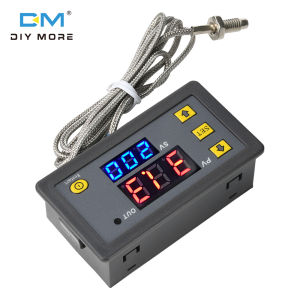 diymore W3230 High-precision K-type Thermocouple Digital Temperature Controller -60°C~500°C Red and Blue Display Relay Output DC 5V/12V/24V AC 110-220V