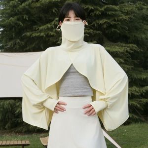 OWNNEW Khẩu trang Khăn choàng làm mát cho nữ Lụa băng 2 trong 1 Găng tay mùa hè Thời thượng Thoáng khí Áo choàng chống nắng Dành cho câu cá và chạy bộ