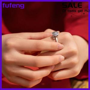 fufeng Tibetan Prayer Wheel Ring Good Luck Chakras Ring Lotus Floral Ring Open Adjustable Rotating Rings Gifts