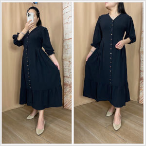 FELIN Midi Dress Crinkle Airflow Premium Import