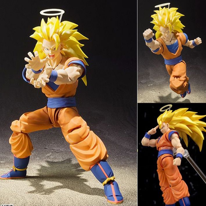 16Cm Dragon Ball Super Saiyan 3 Goku Action Figure SHF Anime Movable ...