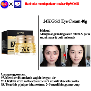 Eye cream untuk kantung mata 30g Krim mata panda dan keriput Mata bengkak 24K gold eye cream