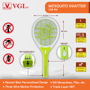 ✔FREE SHIPPING VGL LM-A3 Rechargeable Electric Mosquito Swatter with LED lighting Electrics Kills Mosquitoes and Insects