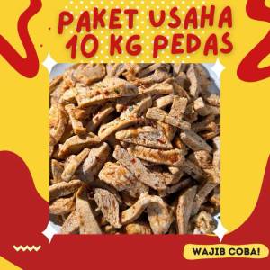 10 Kg Paket Usaha Basreng Pedas Gurih Daun Jeruk Renyah Kriuk Baso Goreng Rempah / keripik kerupuk camilan jajanan snack basreng