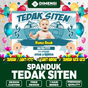 SPANDUK TEDAK SITEN / BANNER TEDAK SITEN / SPANDUK BANNER ULANG TAHUN / SPANDUK CUSTOM TERMURAH