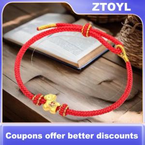 【ZTOYL】 2026 Ngựa Năm Màu Đỏ May Mắn Bện Dây Vòng Đeo Tay Cho Phụ Nữ Trung Quốc Phong Cách Ngựa Đính Cườm Vòng Đeo Tay Năm Mới Phước Lành Đồ Trang Sức Quà Tặng