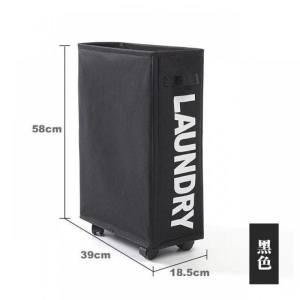 Wheeled Oxford Laundry Basket Laundry Basket Trash Can With Universal Wheel Foldable Dirty Clothes Storage Box