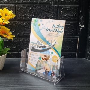 Tempat Brosur Akrilik / Display Brosur Acrylic / Rak Brosur Uk. A5  Knock Down