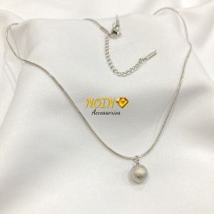 Kalung Wanita Titanium Belut Boba Pasir dan Polos Necklace Simple