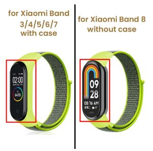 Gelang Strap Tali Nilon Mi Band 3 4 5 6 7 Color Aksesoris Jam Tangan Olahraga Bernapas Nylon Miband