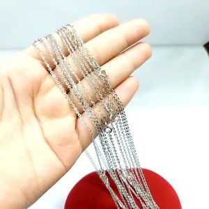 Kalung Perak Asli Silver 925 Lapis Emas Putih Model Nori Polos - Kalung Anti Karat - Perhiasan Perak Wanita