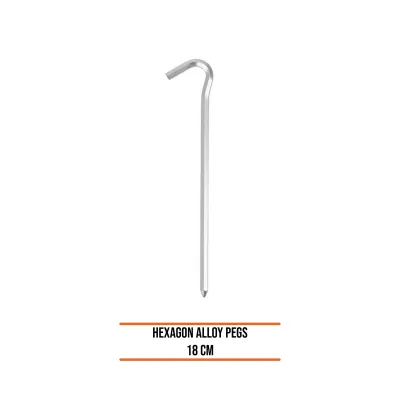 Hexagon Alloy Pegs 18 cm – Pasak tenda dari aluminium Ringan Kuat dan Tahan Lama (5pcs)