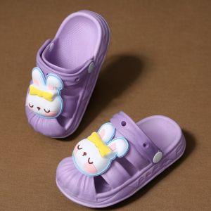 KUMADA Sandal Anti Selip Anak Laki-laki dan Perempuan Pola Kelinci Kartun Putih Lucu Anak