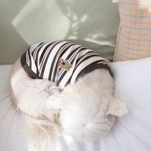 Summer Thin Striped Teddy Bear Knit Vest Teddy Bear Dog Clothing Small and Medium-sized Dog Pet Cat Clothing