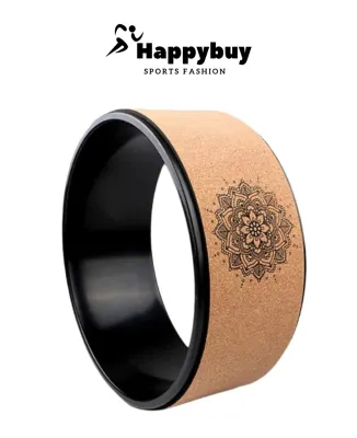 Premium Cork Yoga Wheel Set Non-Slip Adjustable Round Massage Roller for Flexibility & Strength Training