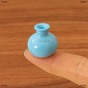 [COD] Undis 5Pcs 1:12 Dollhouse Miniature Vase Mini Simulation Geometry Vase Set Flower Arrangement Green Plant Pots Model Home Decor Toys
