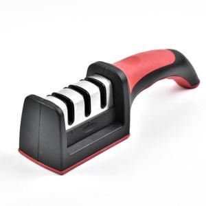 Knife Sharpener Quick Sharpener Professional 3/4 Stages Sharpener Knife Grinder Non-Slip Silicone Rubber Sharpening Stone