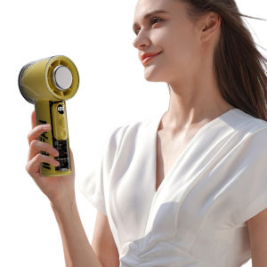 Compact Rechargeable Handheld Fan with Turbo Airflow 3000mAh Battery LED Light Portable Personal Fan for Outdoor Use