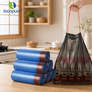 Locapure Home Garbage Bags Kitchen Office Trash Bags With Rope(50X60cm /80*100cm /60*65cm)