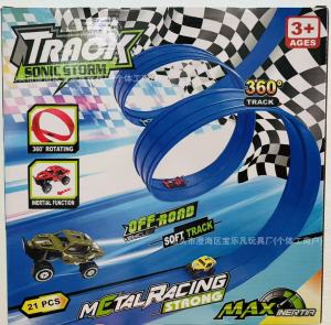 ยางนุ่มใหม่ DIY  ของเล่นรถเฉื่อยสำหรับเด็กแข่งขันในสนามแข่ง ปริศนาโต้ตอบสำหรับเด็กผู้ชาย