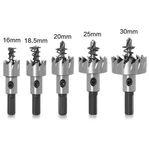 JIANTAI 5pcs Carbide Tip HSS Drills Bit Hole Saw Set Stainless Steel Metal Alloy 16/18.5/20/25/30mm
